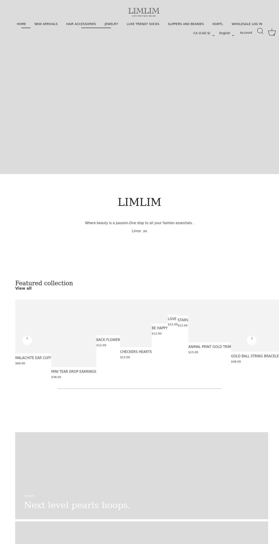 lim-lim.com shopify website screenshot