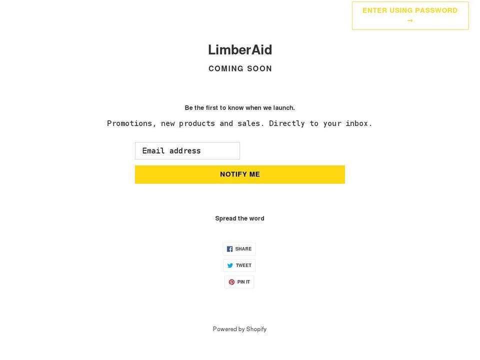 limberaid.com shopify website screenshot