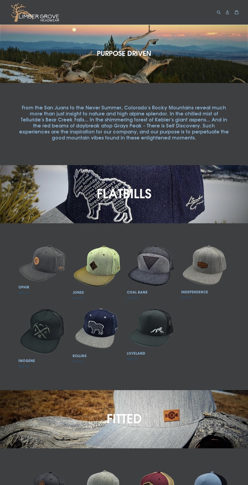 limbergrove.com — Shopify storefront screenshot