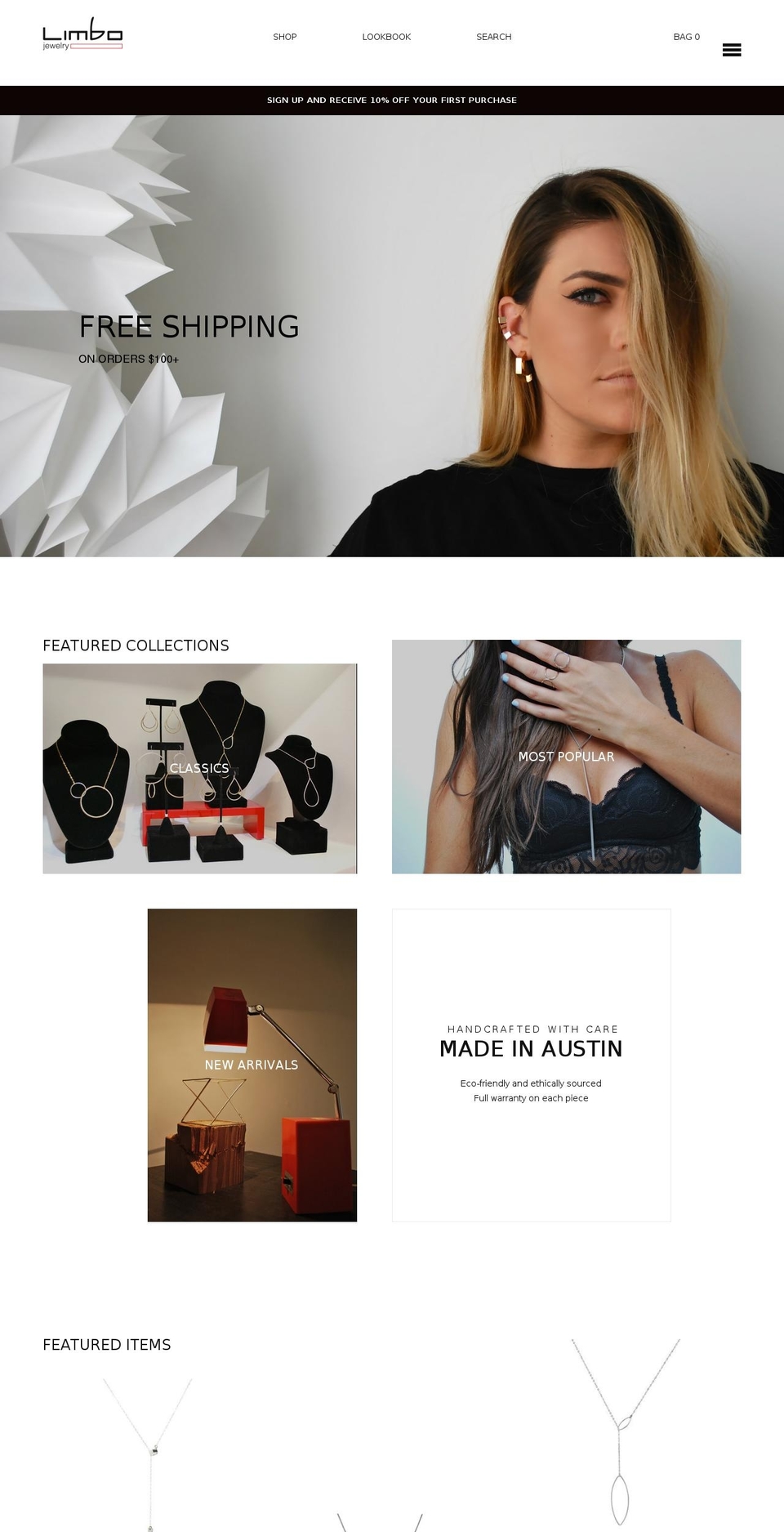 limbojewelry.com shopify website screenshot