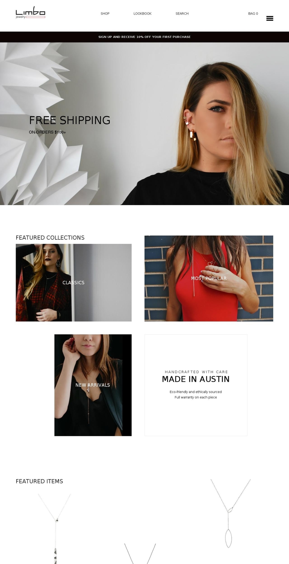 limbojewelrystore.com shopify website screenshot