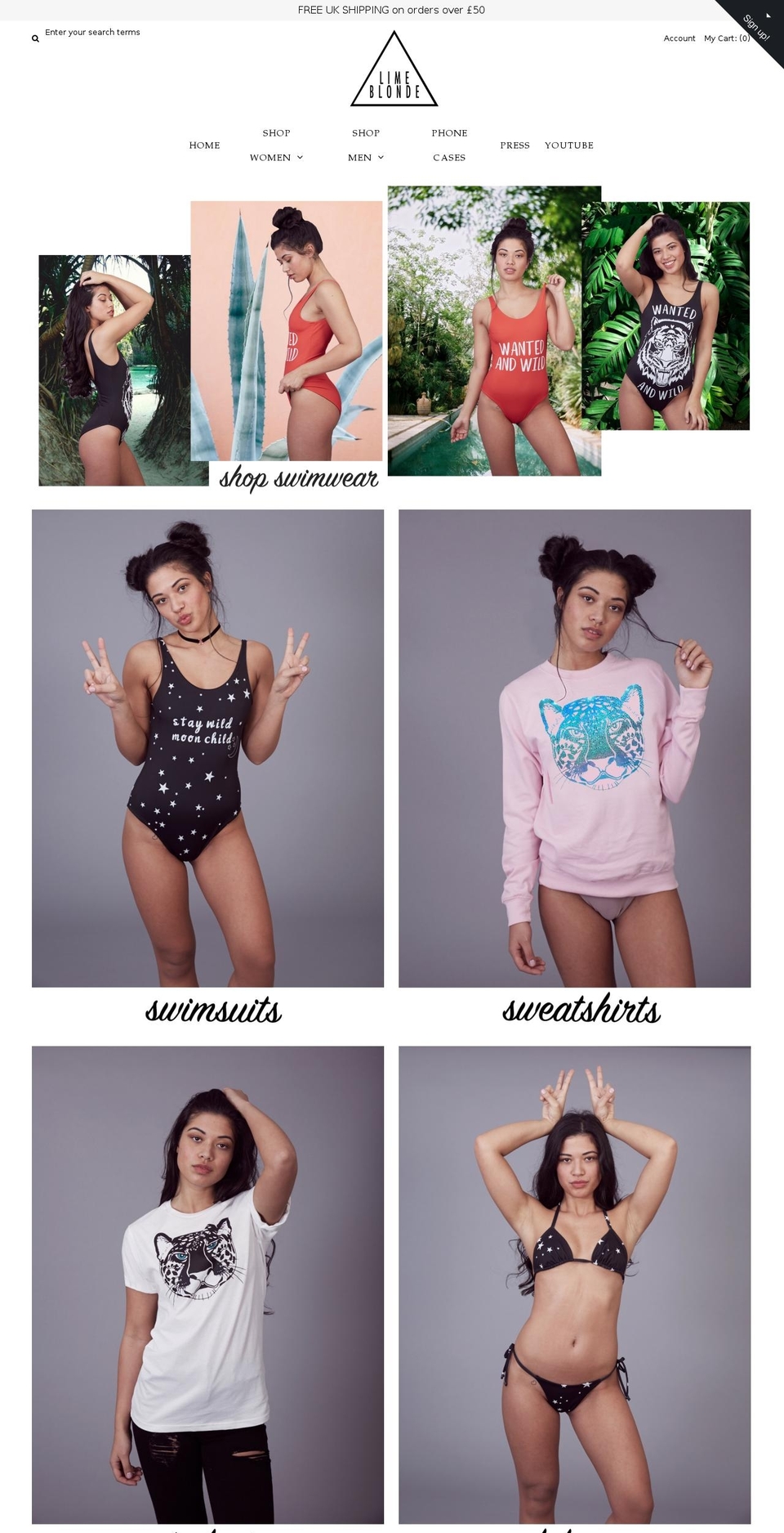 limeblonde.com shopify website screenshot