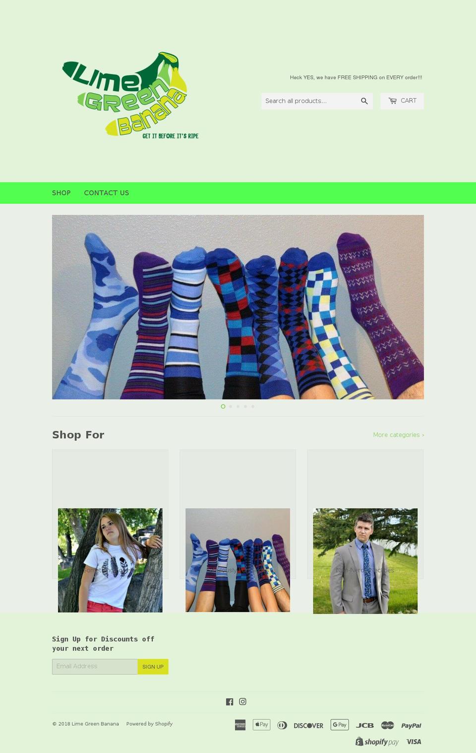 limegreenbanana.com — Shopify storefront screenshot