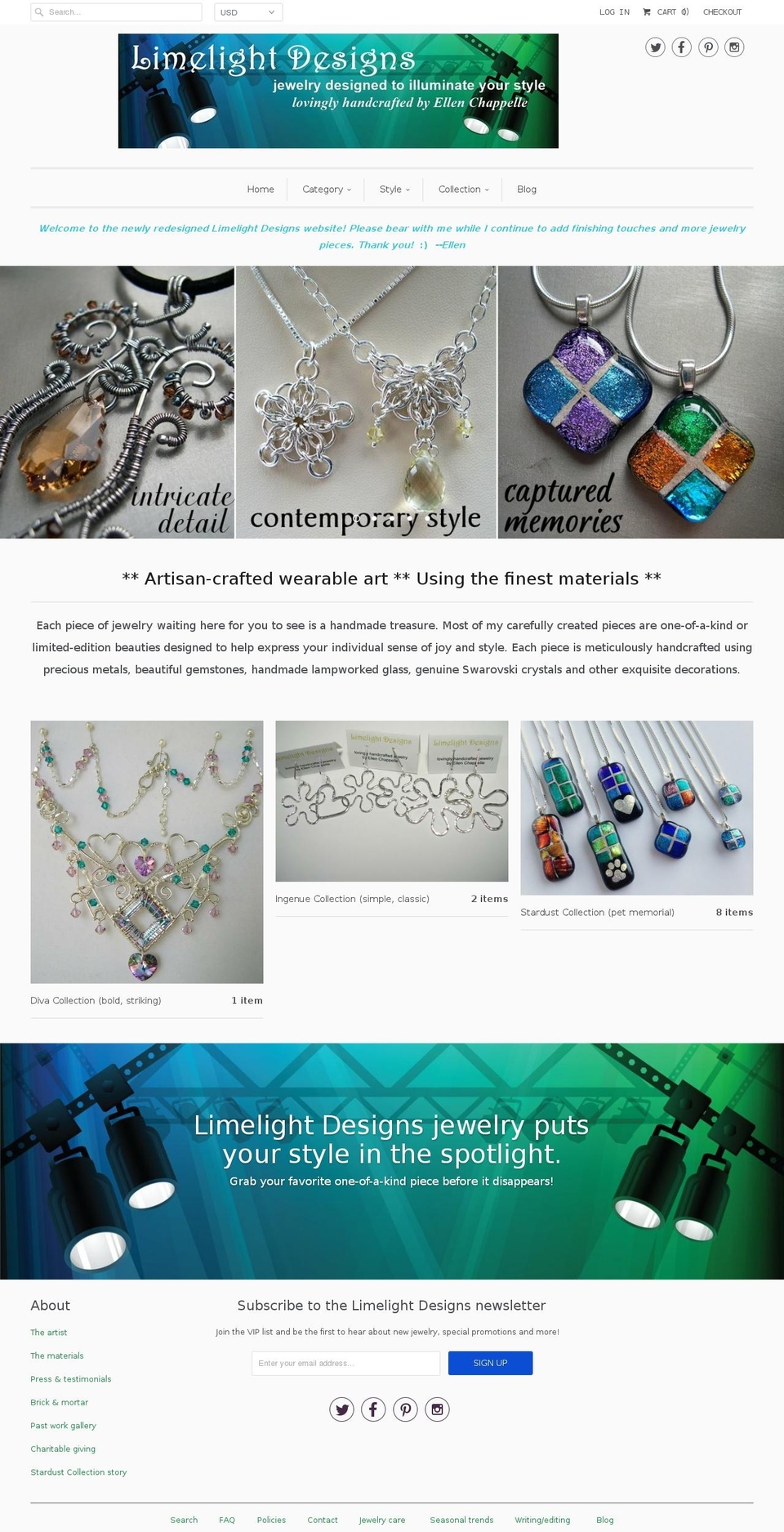 limelight-designs.com shopify website screenshot