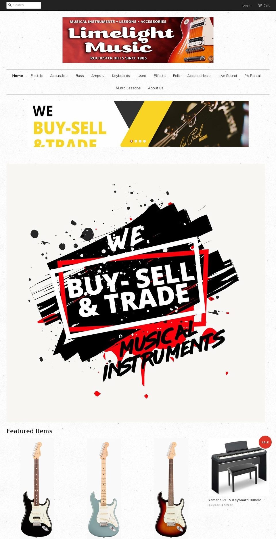 limelightmusic.us shopify website screenshot