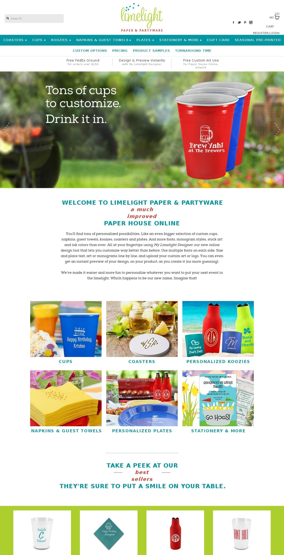 limelightpaper.com shopify website screenshot