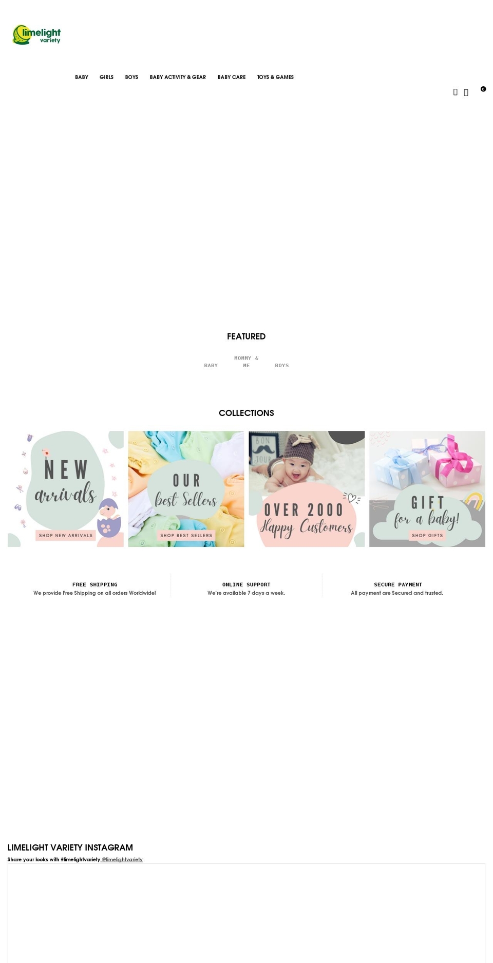 limelightvariety.com shopify website screenshot