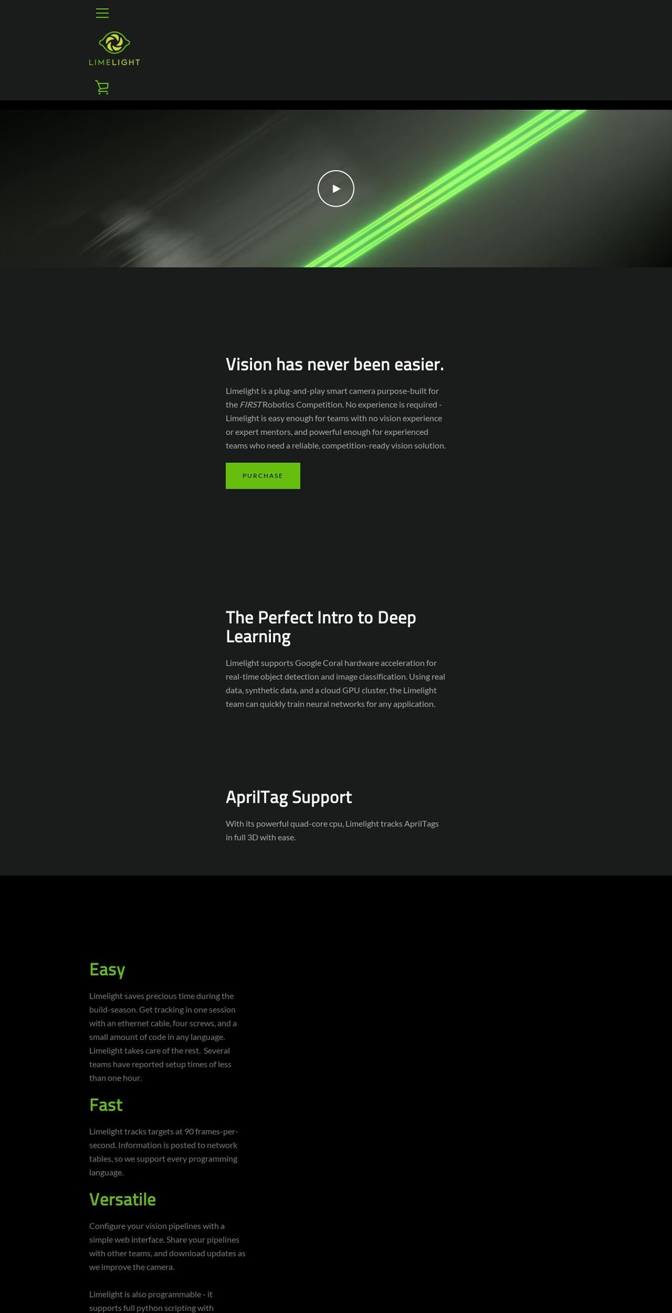 limelightvision.io shopify website screenshot