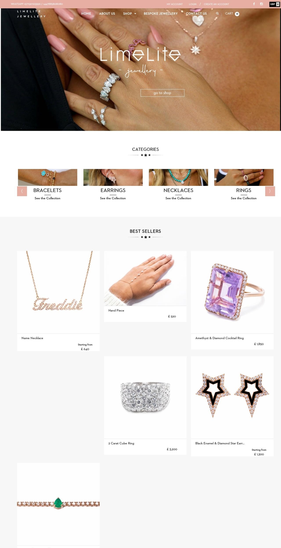 jewelry-r13 Shopify theme site example limelitejewellery.com