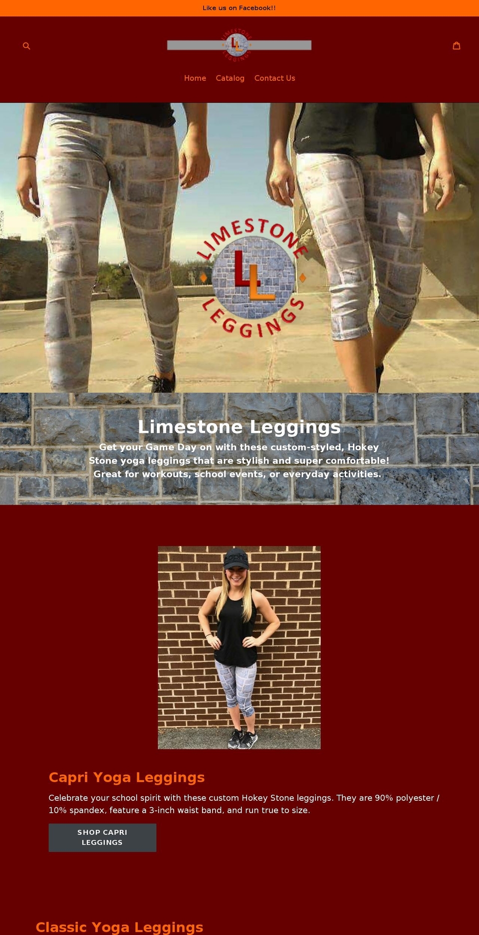 limestoneleggings.com — Shopify storefront screenshot