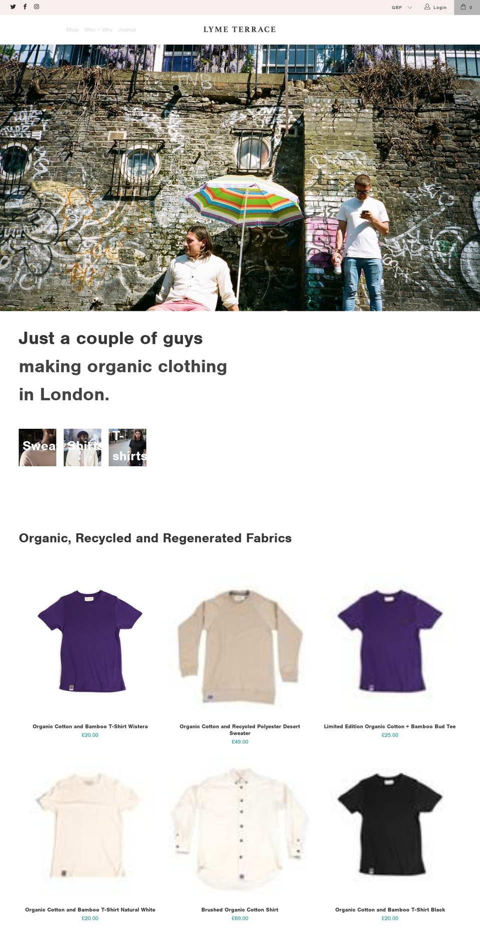 limeterrace.com — Shopify storefront screenshot