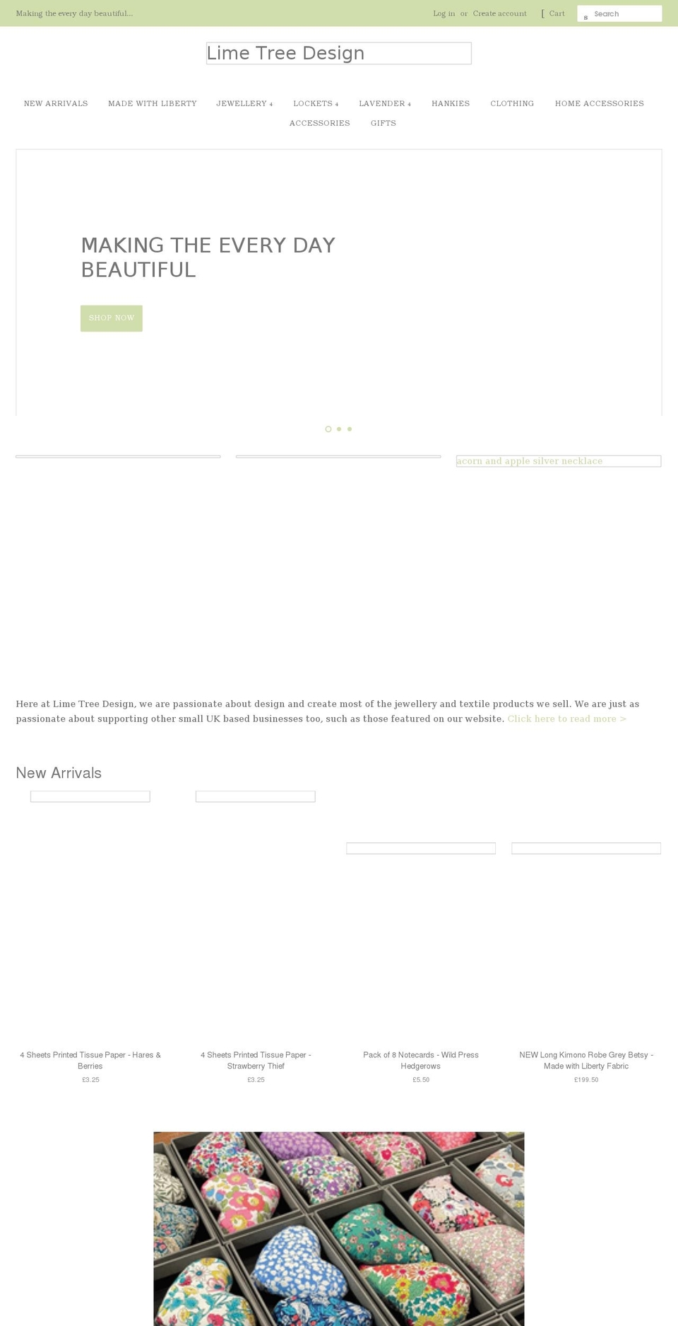 limetreedesign.co.uk shopify website screenshot