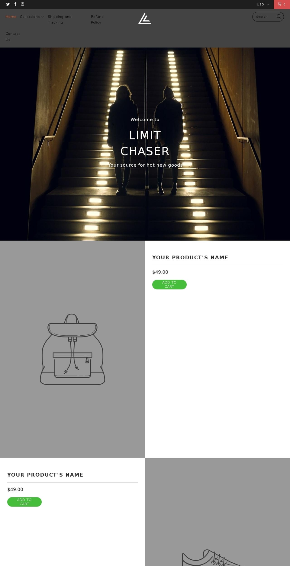 limitchaser.com — Shopify storefront screenshot