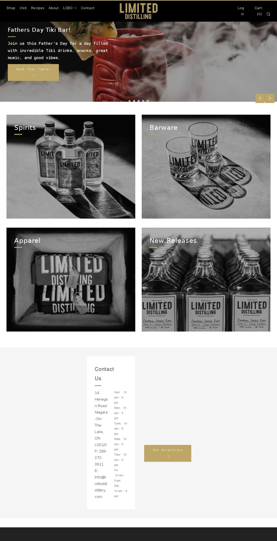 limiteddistillery.com shopify website screenshot