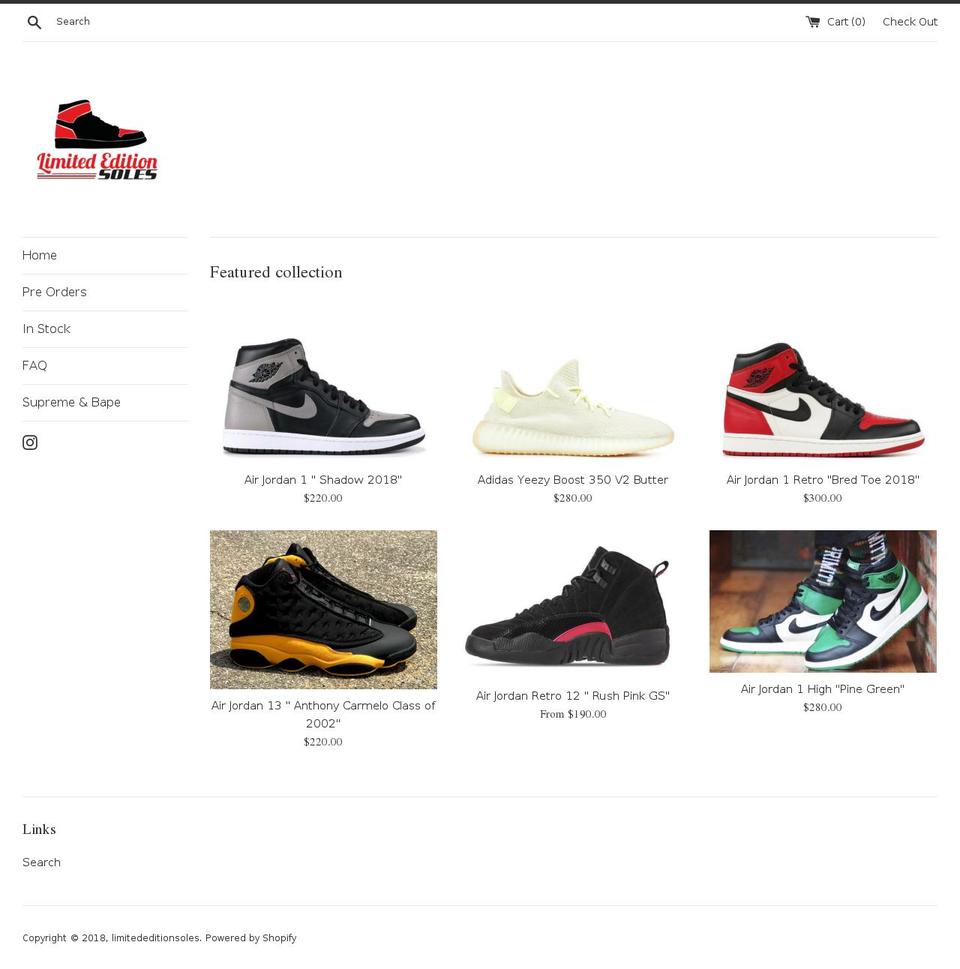 limitededitionsoles.com — Shopify storefront screenshot