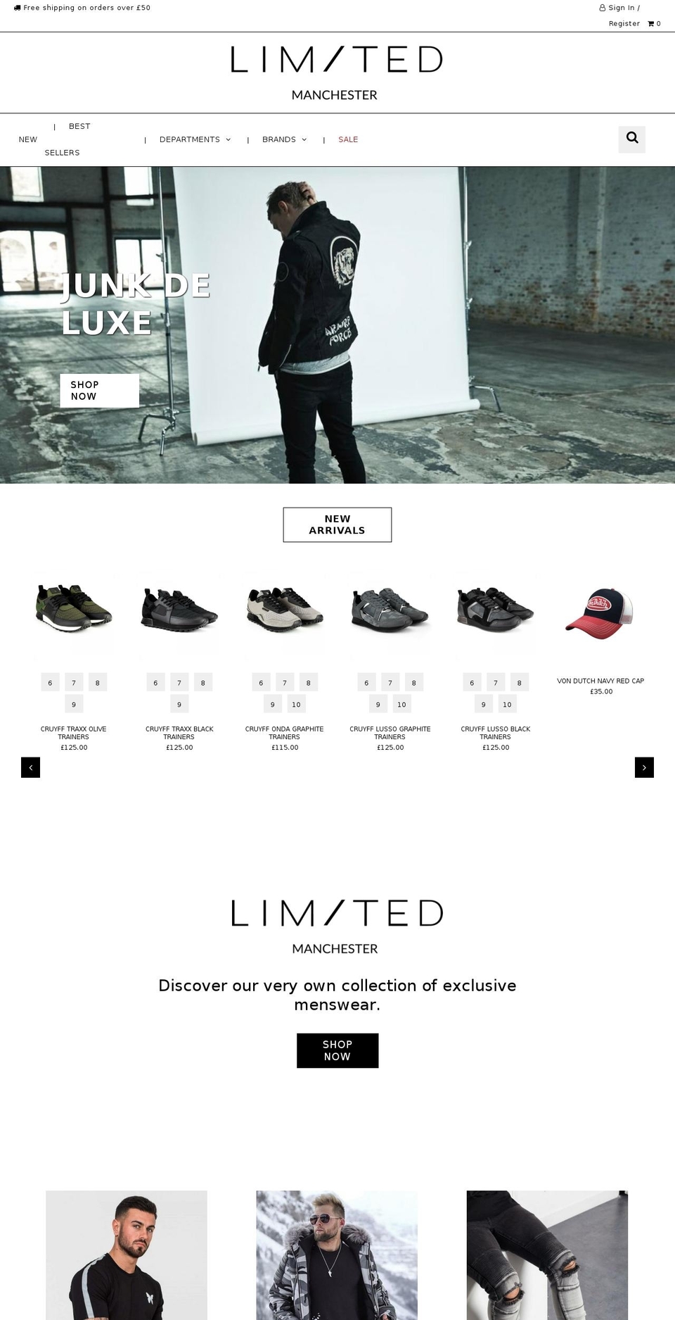 limitedmanchester.com shopify website screenshot