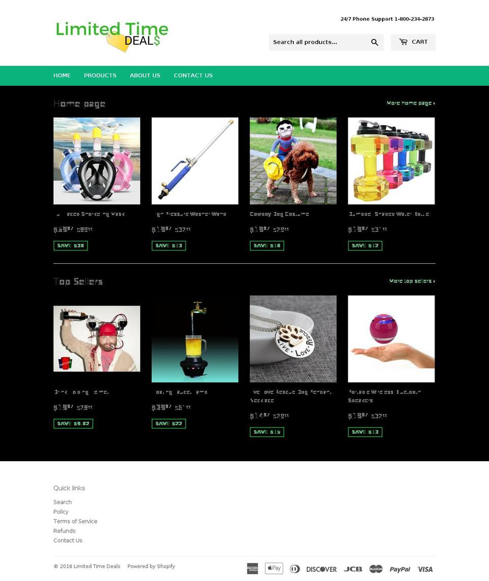 limitedtimedeals.net shopify website screenshot
