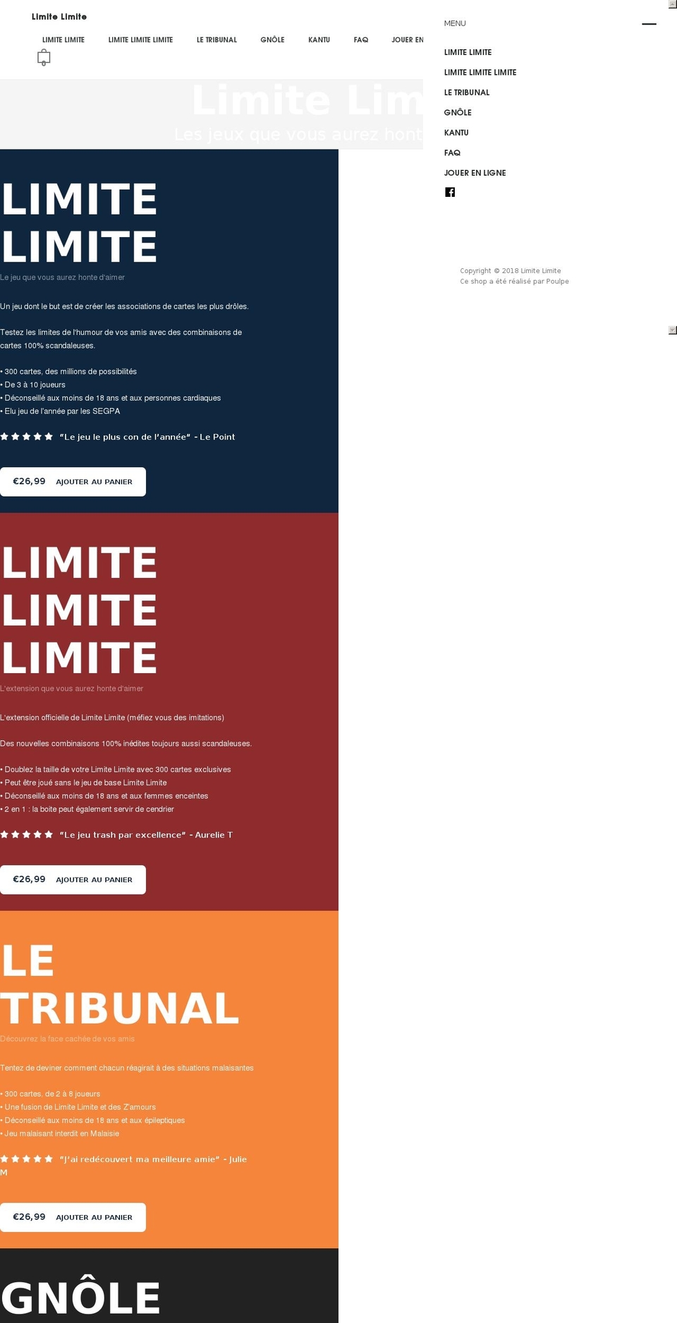 Split Shopify theme site example limitelimite.com