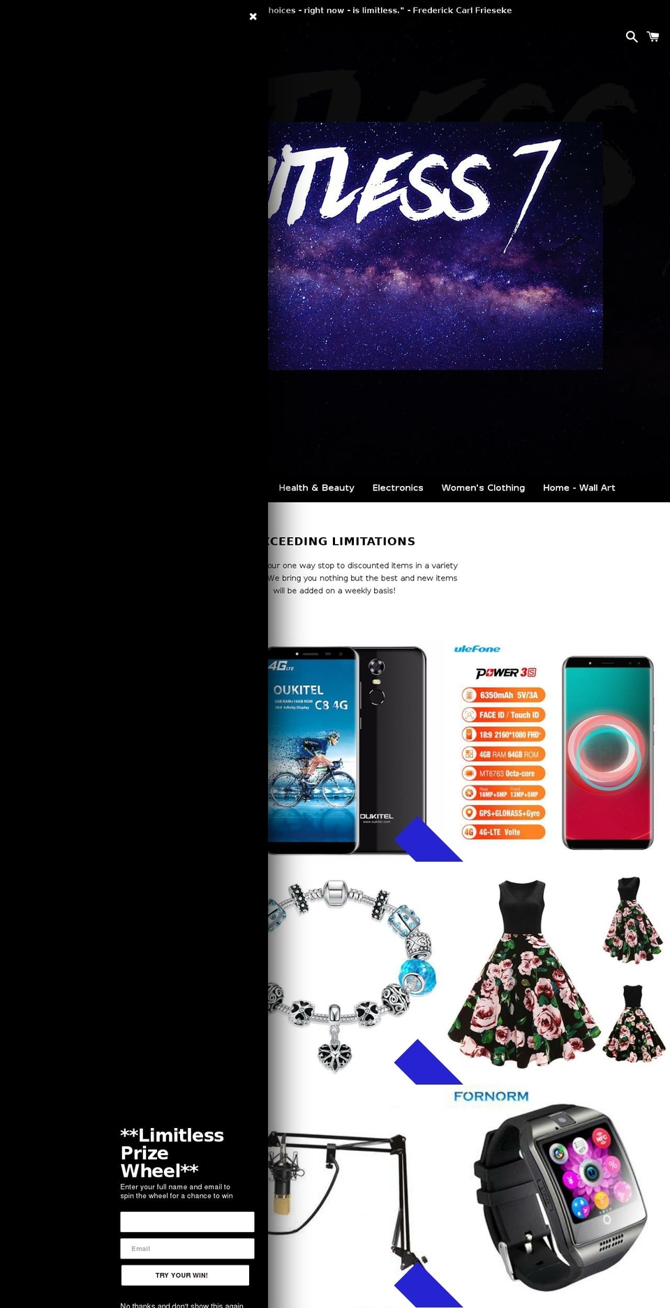 limitless7.com shopify website screenshot