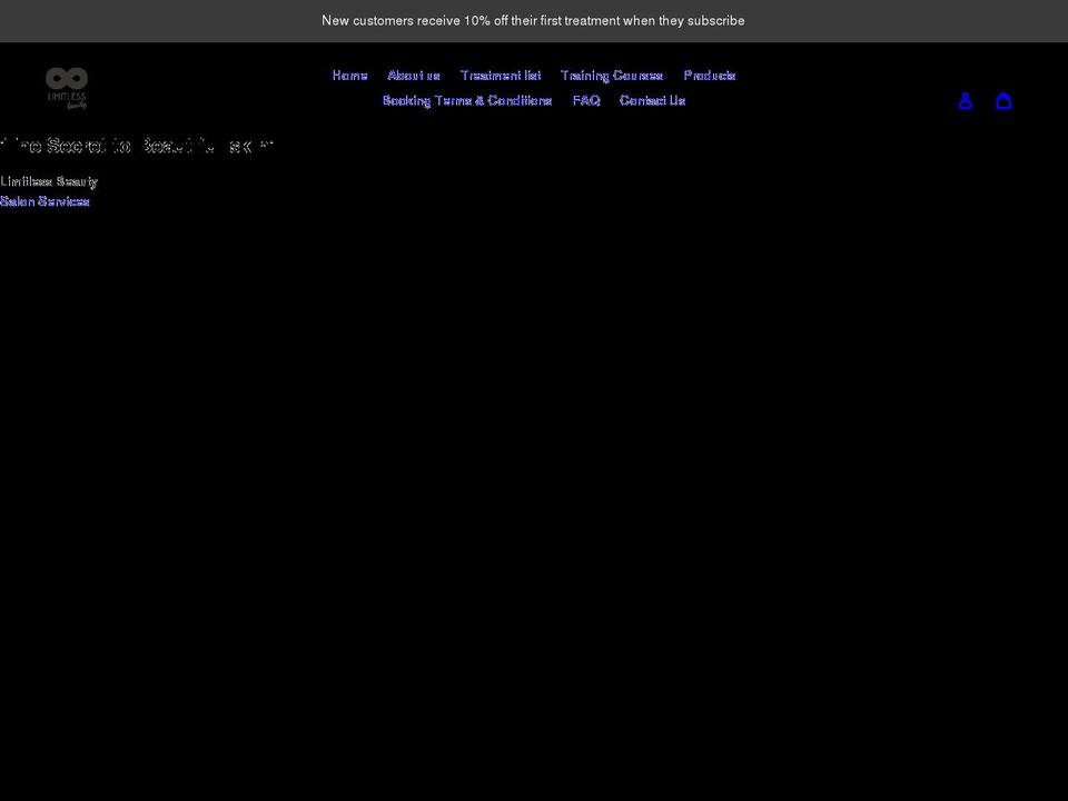 limitlessbeautysalon.com shopify website screenshot