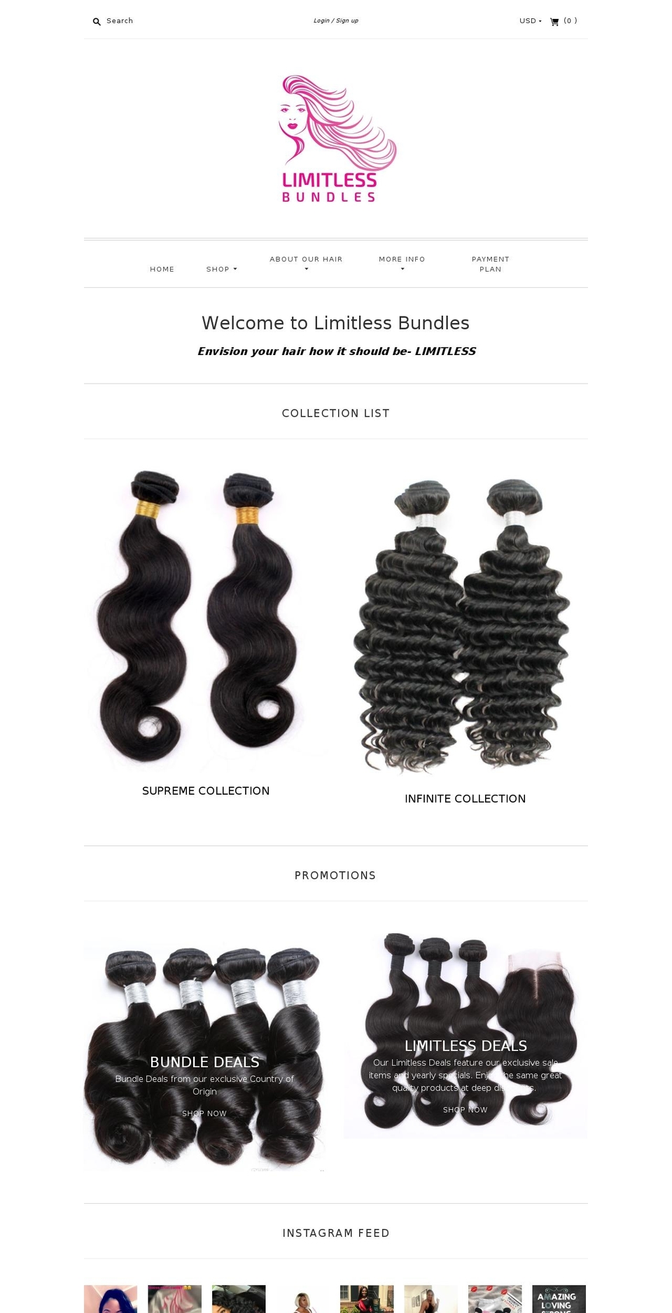 limitlessbundles.com shopify website screenshot