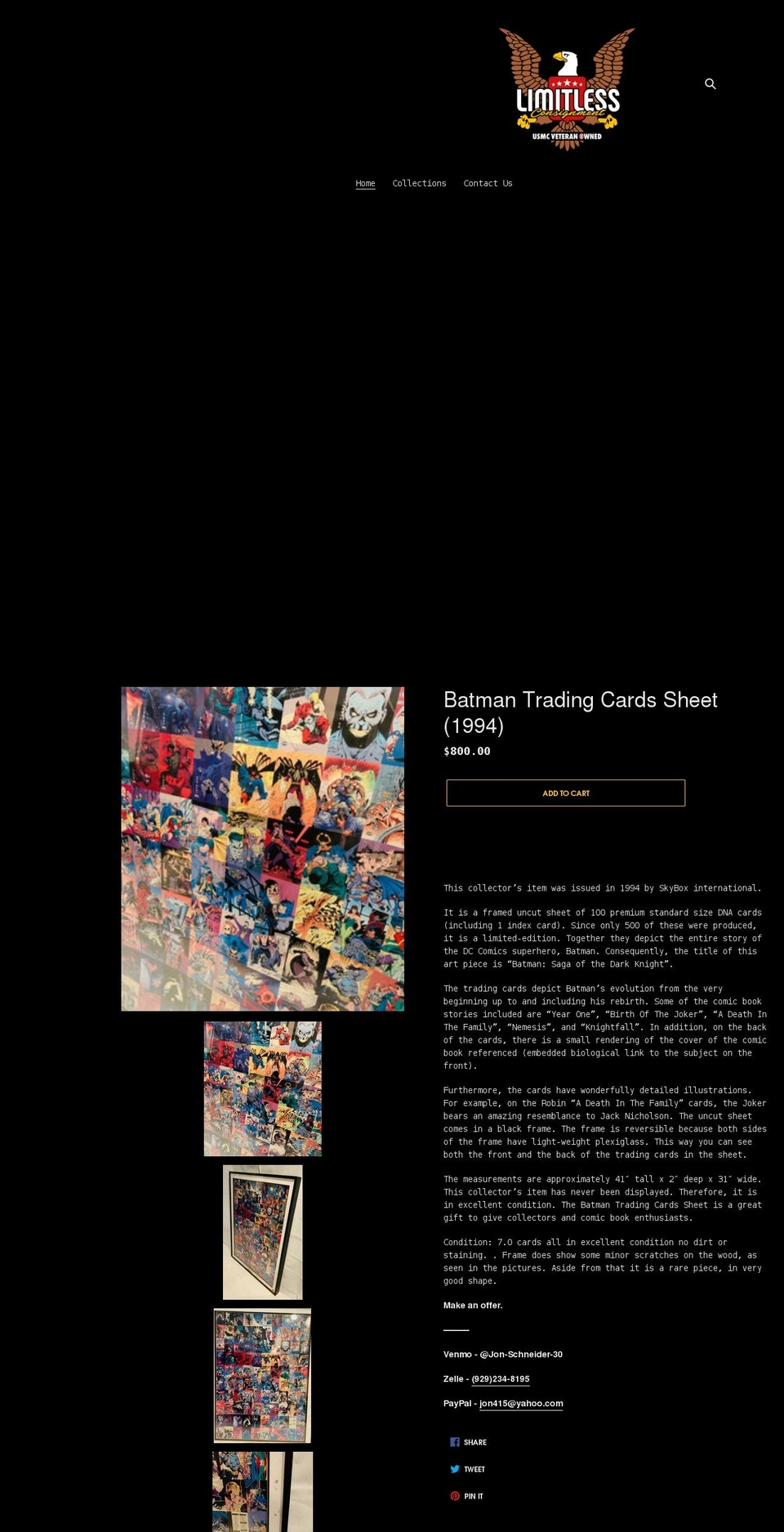 limitlessconsignment.com shopify website screenshot