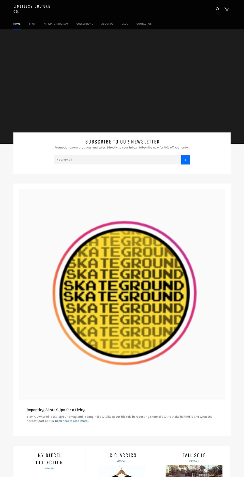 limitlessculturex.com — Shopify storefront screenshot