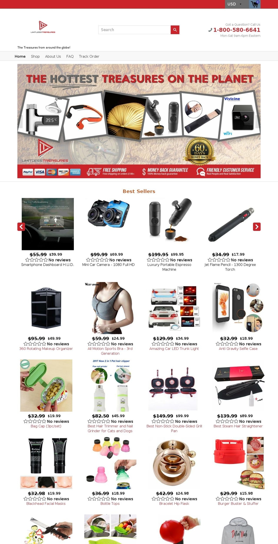 limitlesstreasures.com shopify website screenshot