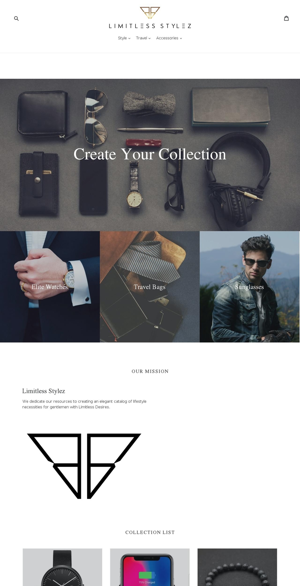 limitlesstylez.com — Shopify storefront screenshot