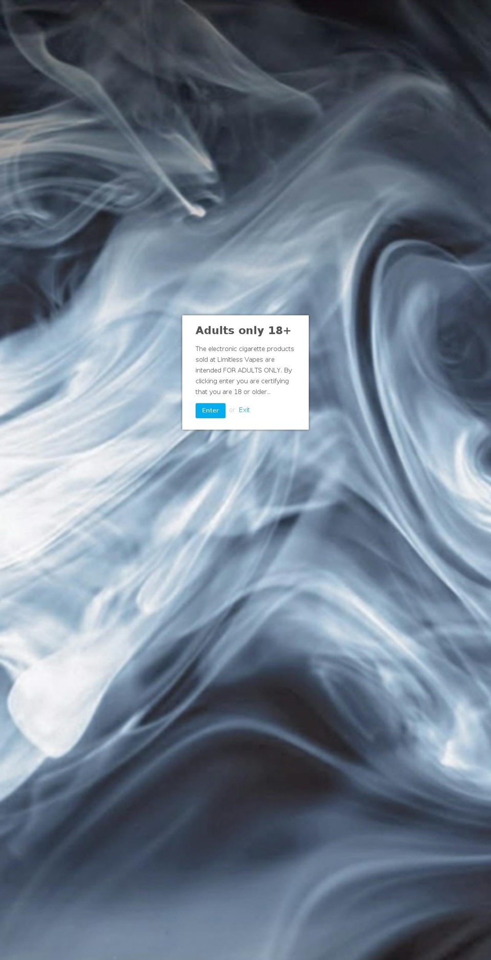 limitlessvapes.com shopify website screenshot