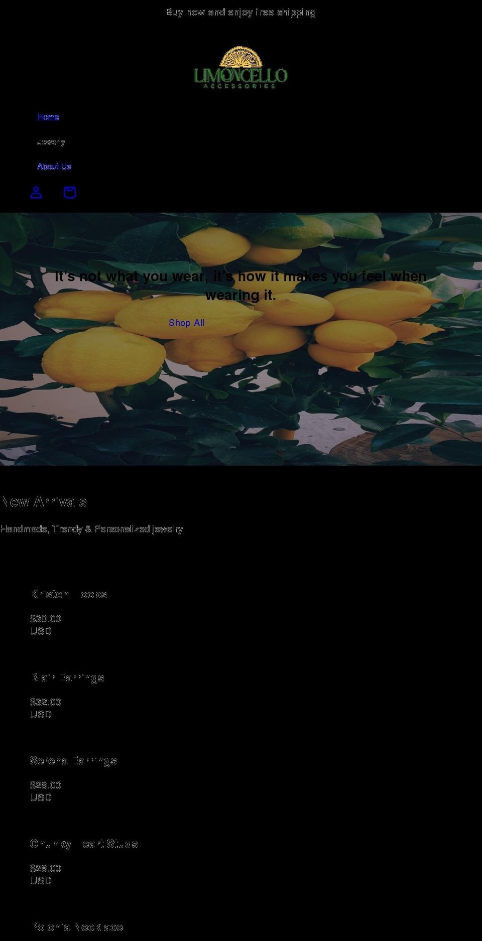 limoncelloaccessories.com shopify website screenshot