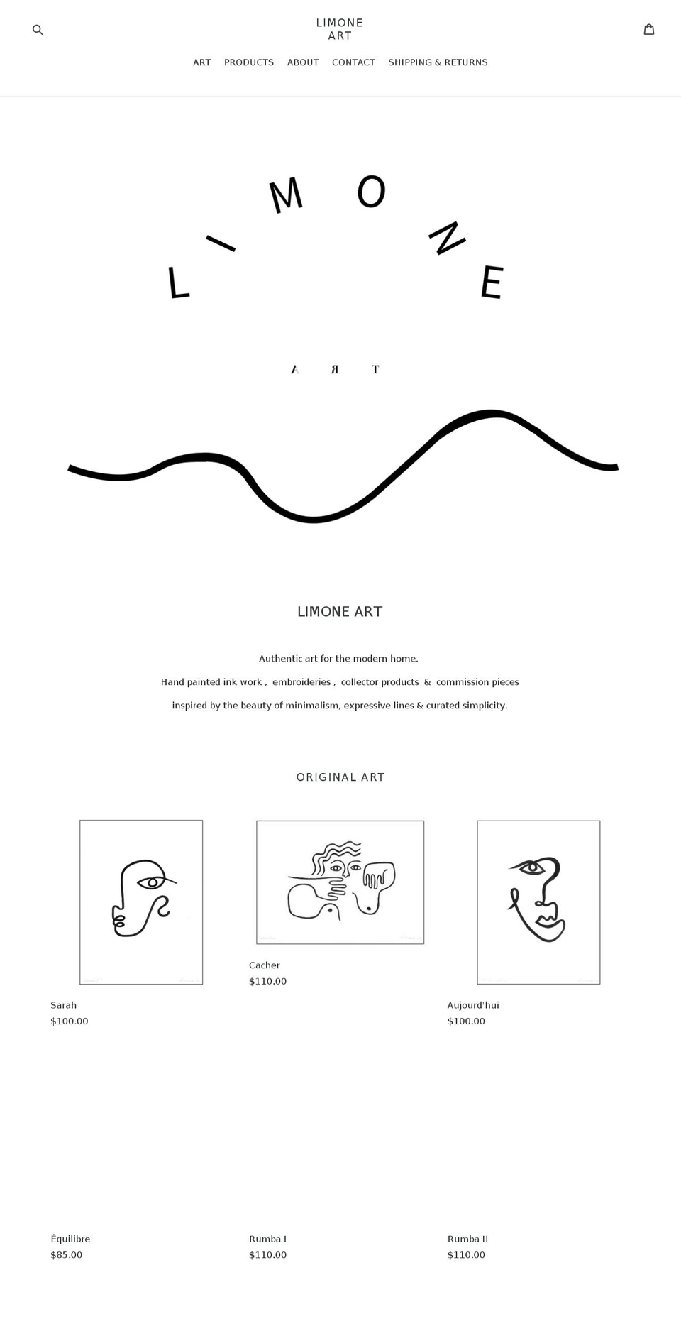 limoneart.com — Shopify storefront screenshot