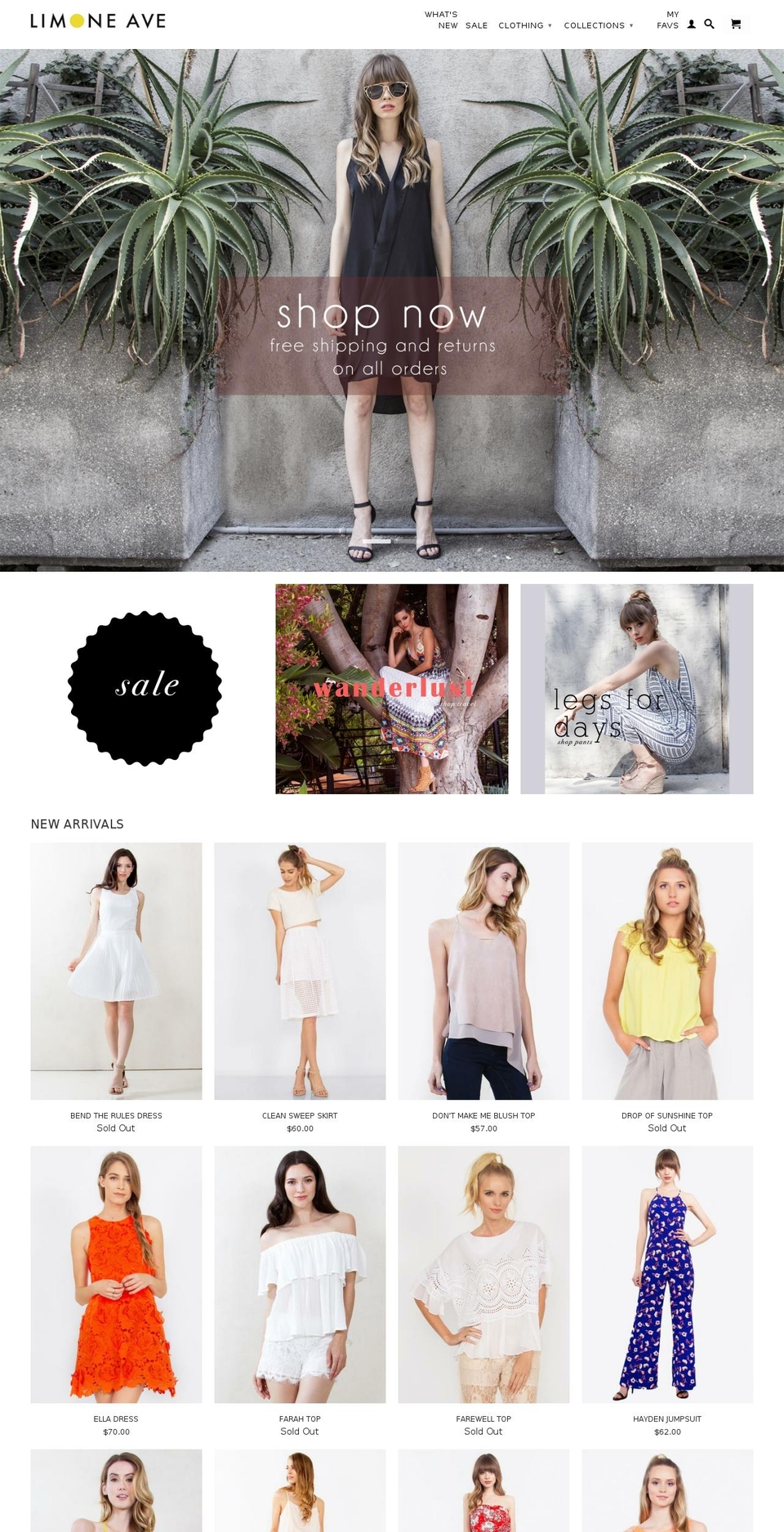 limoneave.com shopify website screenshot