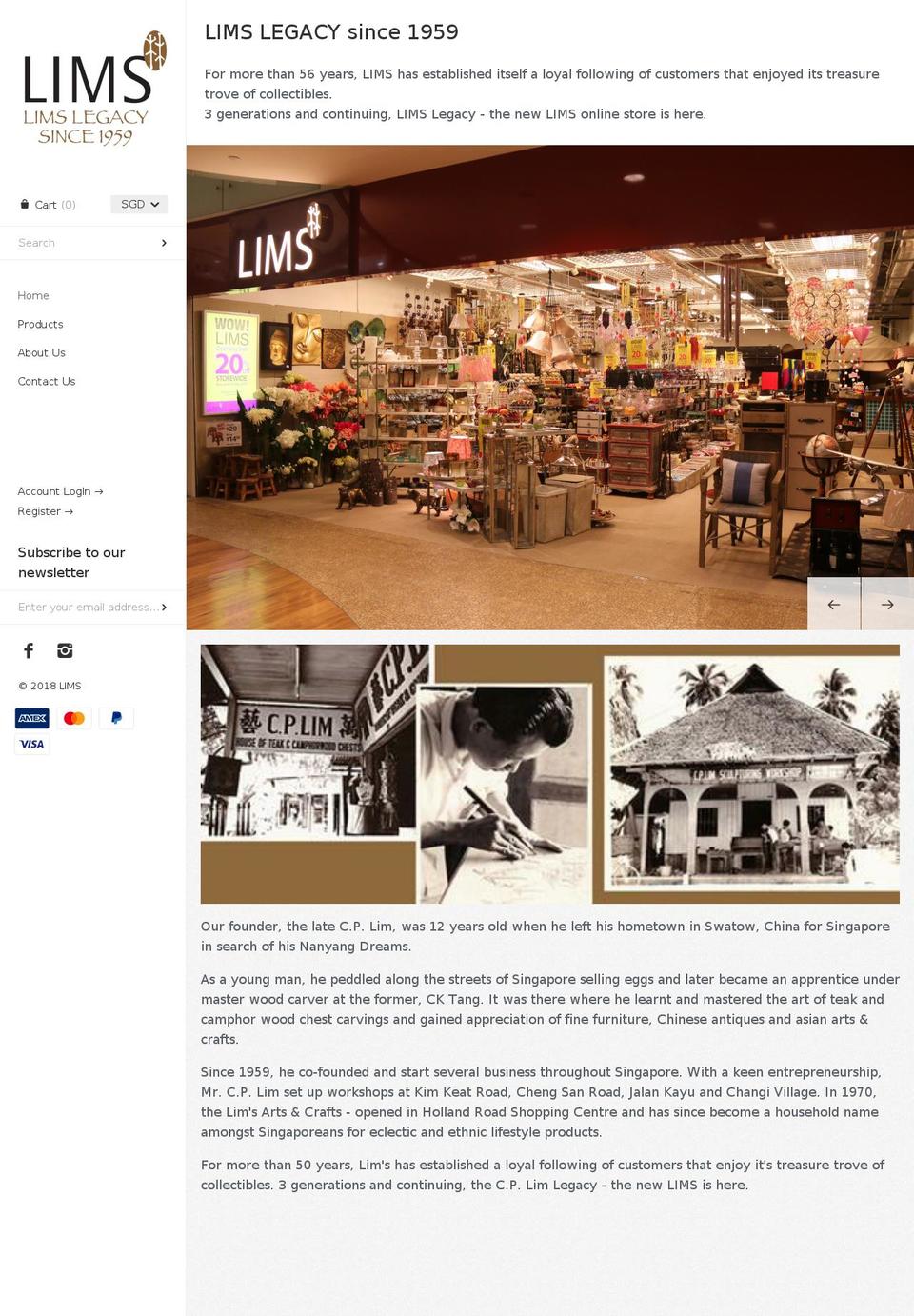 lims-shoponline.com shopify website screenshot