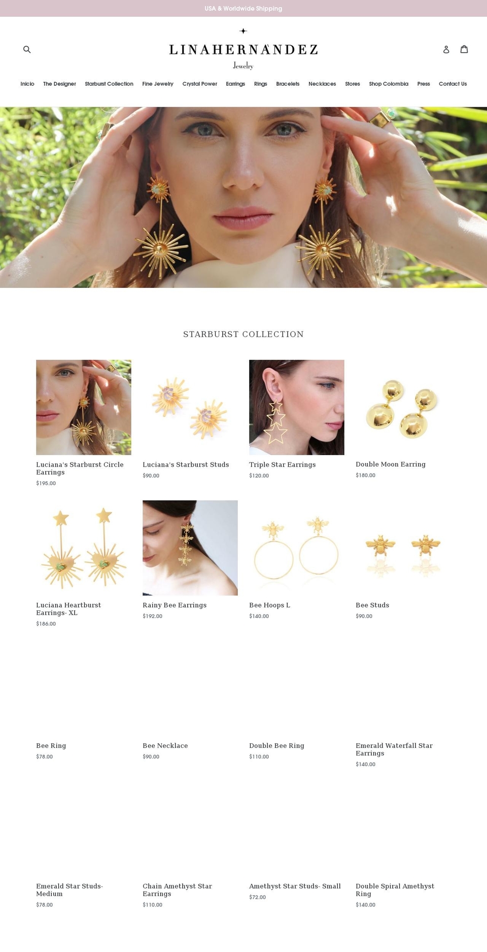 linahernewyork.com — Shopify storefront screenshot