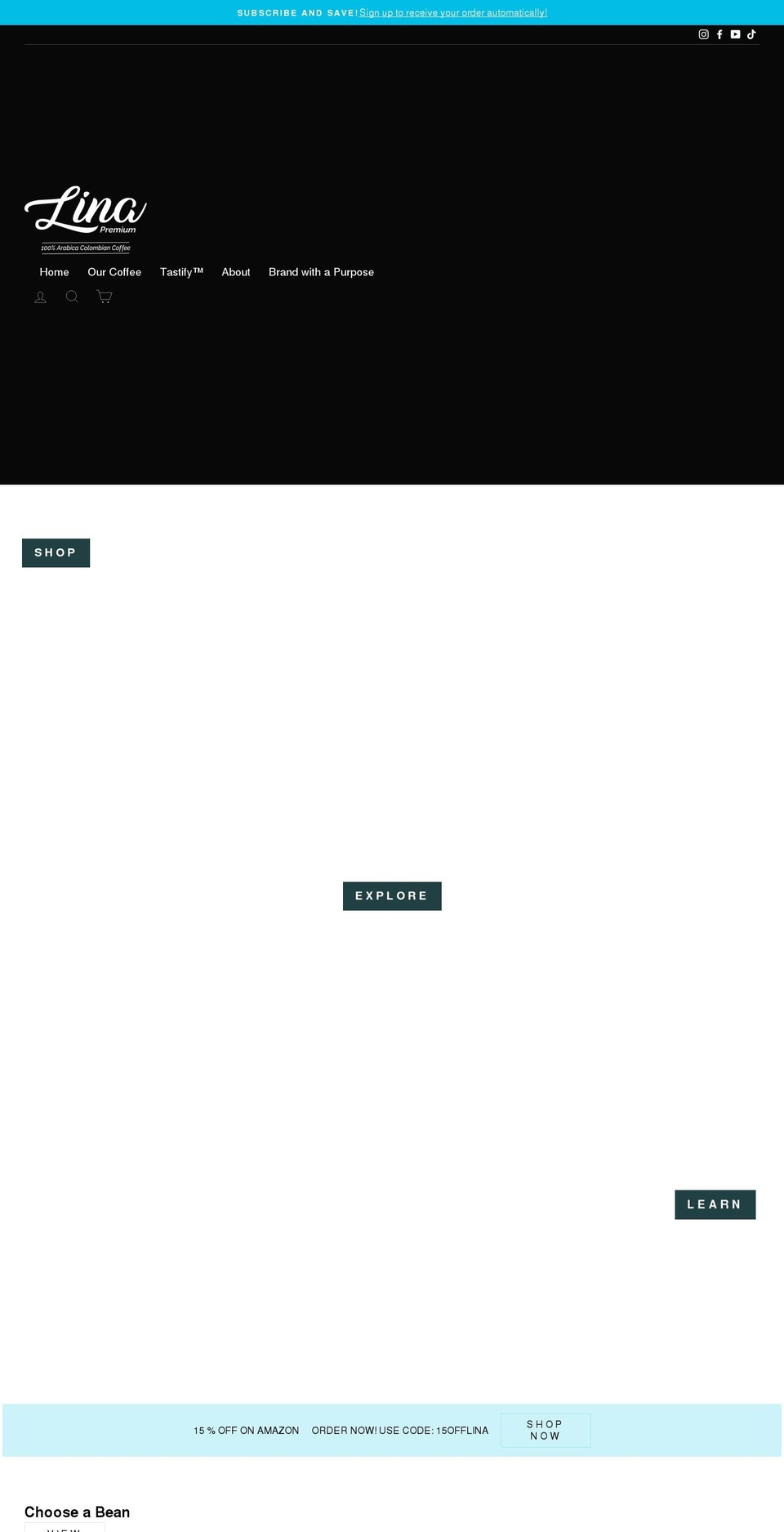 linapremiumcoffee.com shopify website screenshot