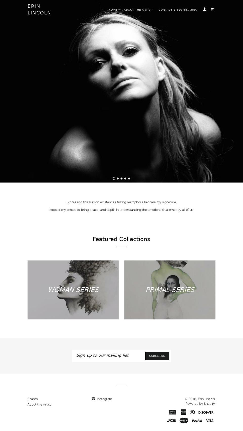 lincolnartgallery.com — Shopify storefront screenshot