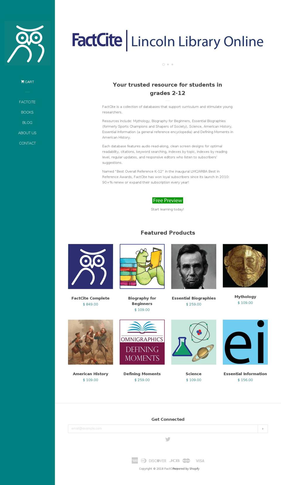 lincolnlibrarypress.com — Shopify storefront screenshot