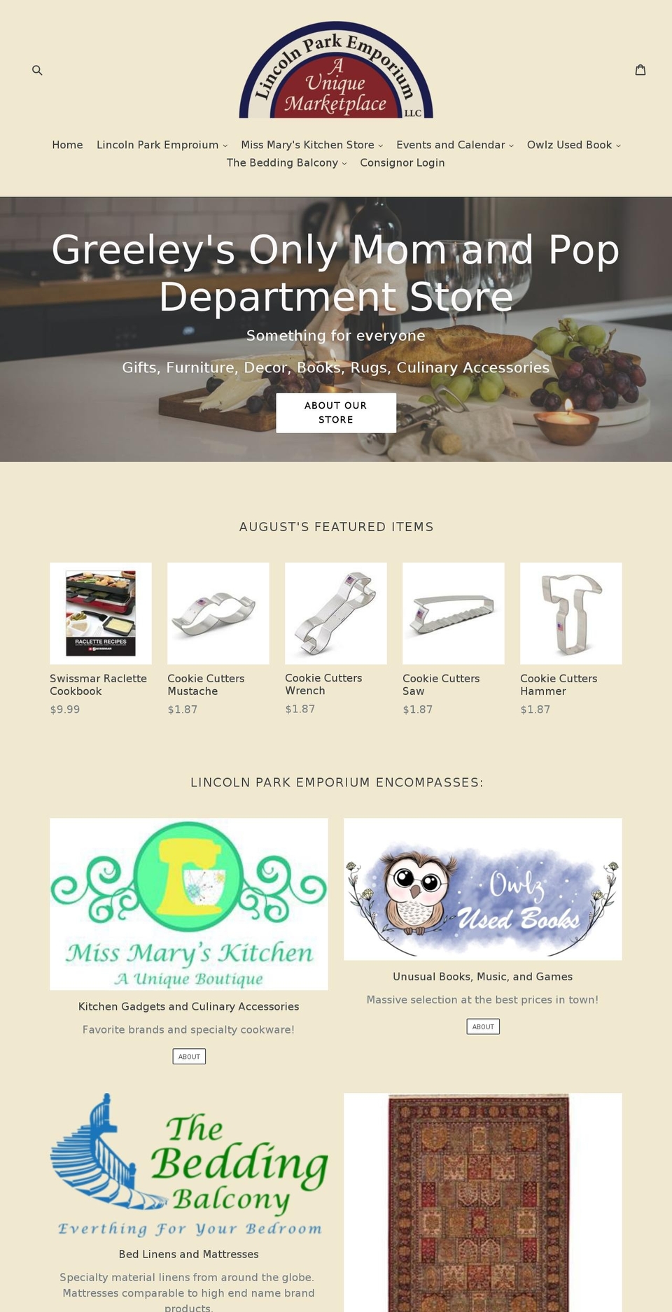 lincolnparkemporium.com shopify website screenshot