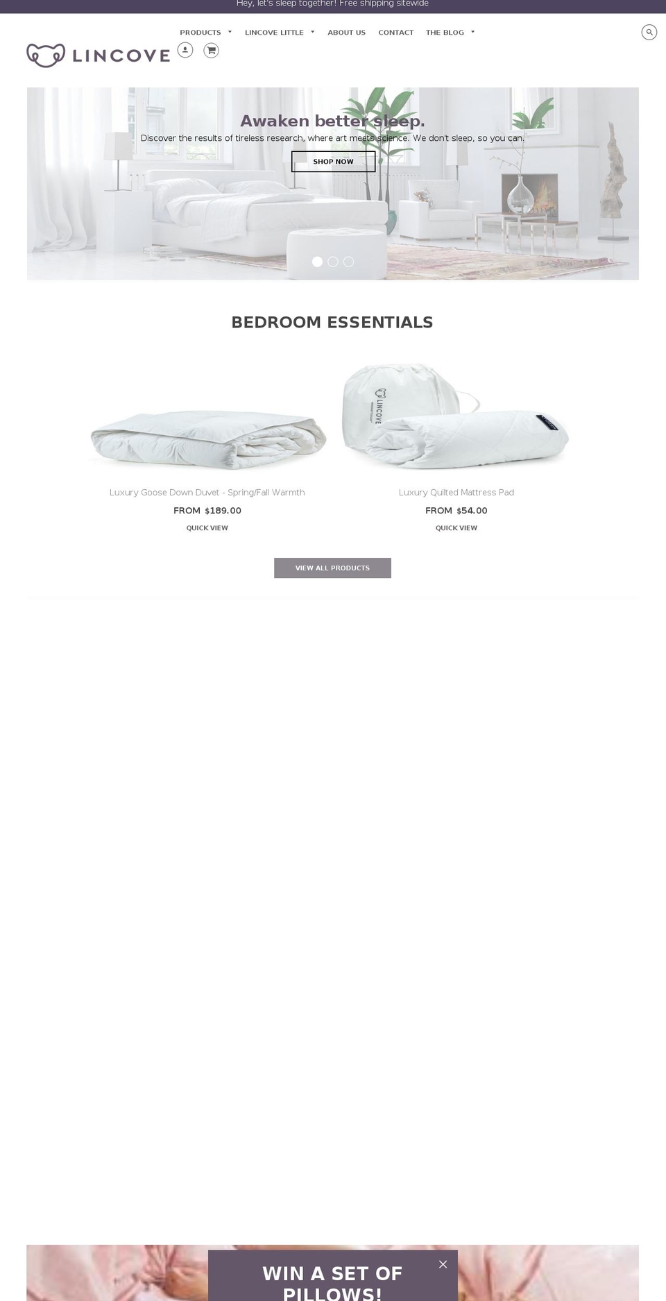 lincove.com — Shopify storefront screenshot