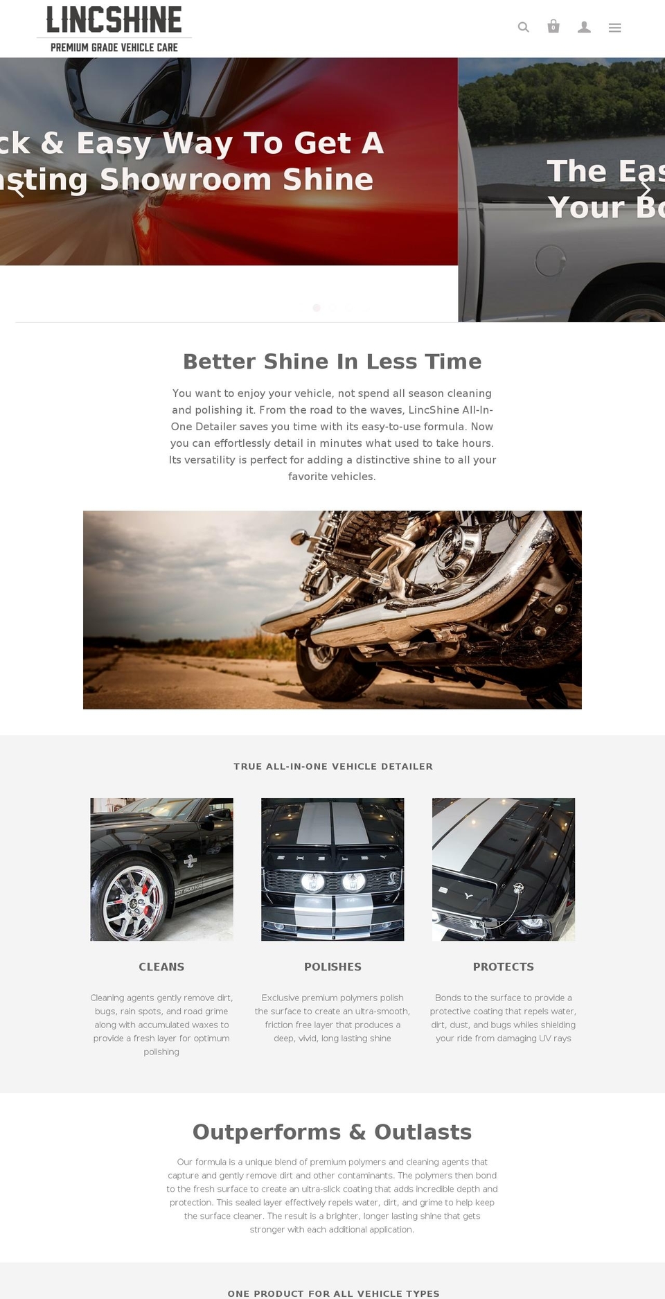lincshine.com — Shopify storefront screenshot