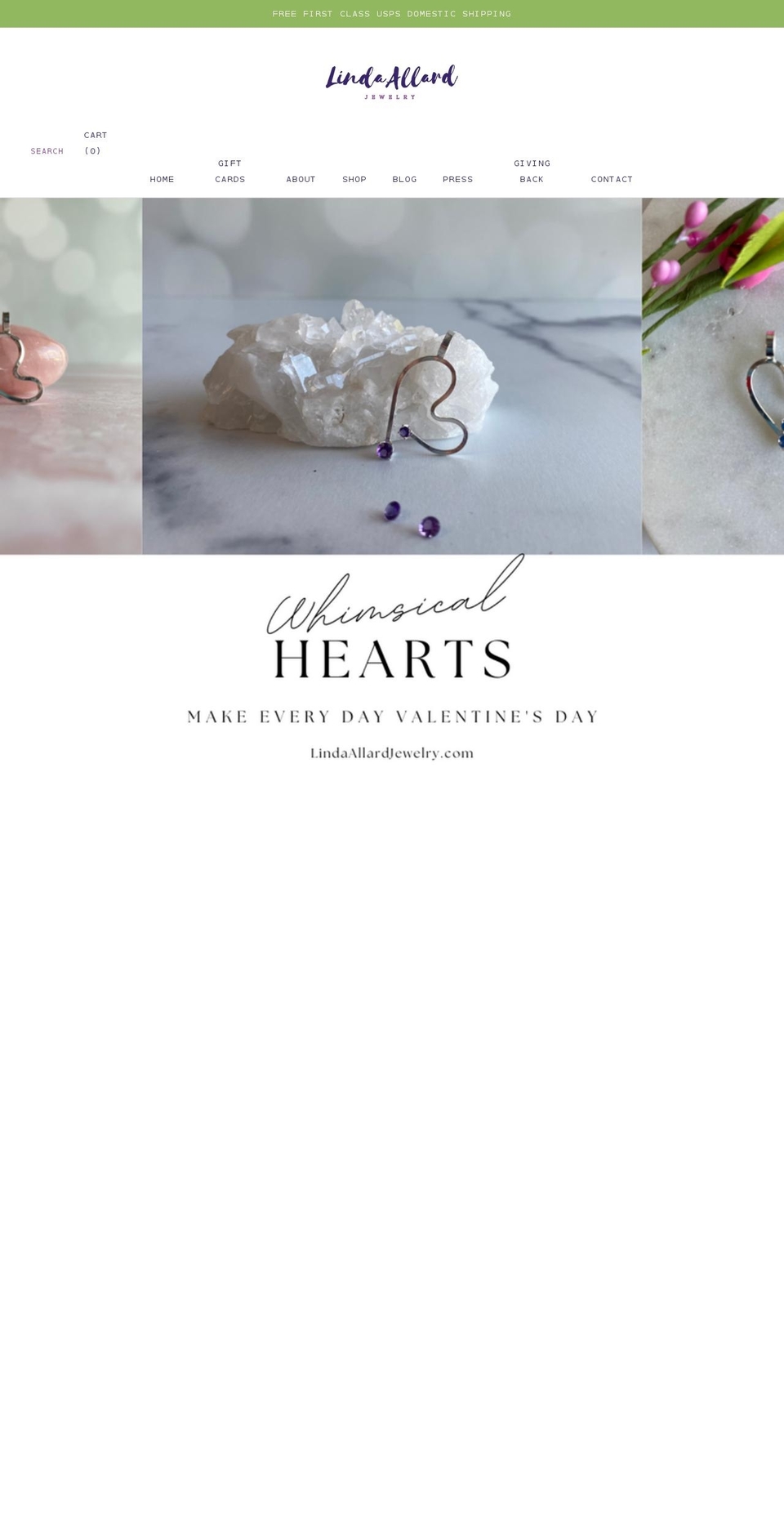 lindaallardjewelry.com — Shopify storefront screenshot