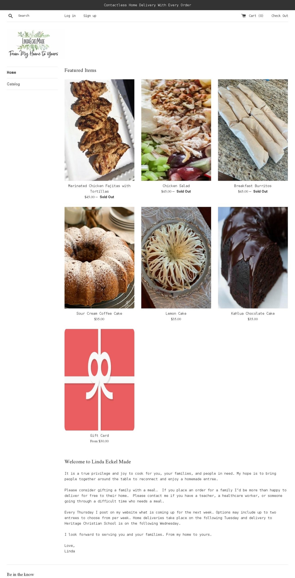 lindaeckelmade.com shopify website screenshot