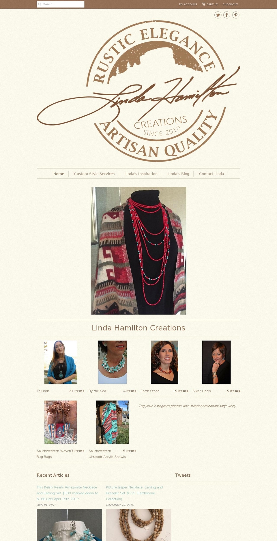 lindahamiltoncreations.com shopify website screenshot