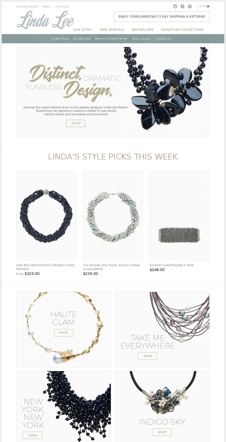 lindaleejewelry.com — Shopify storefront screenshot