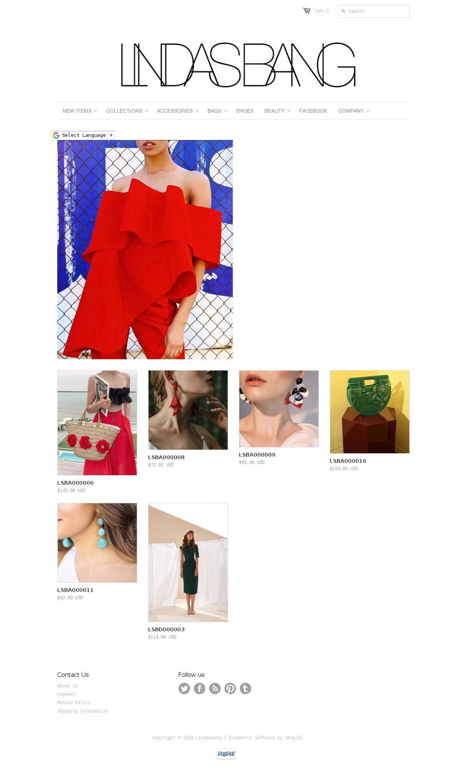 lindasbang.com — Shopify storefront screenshot