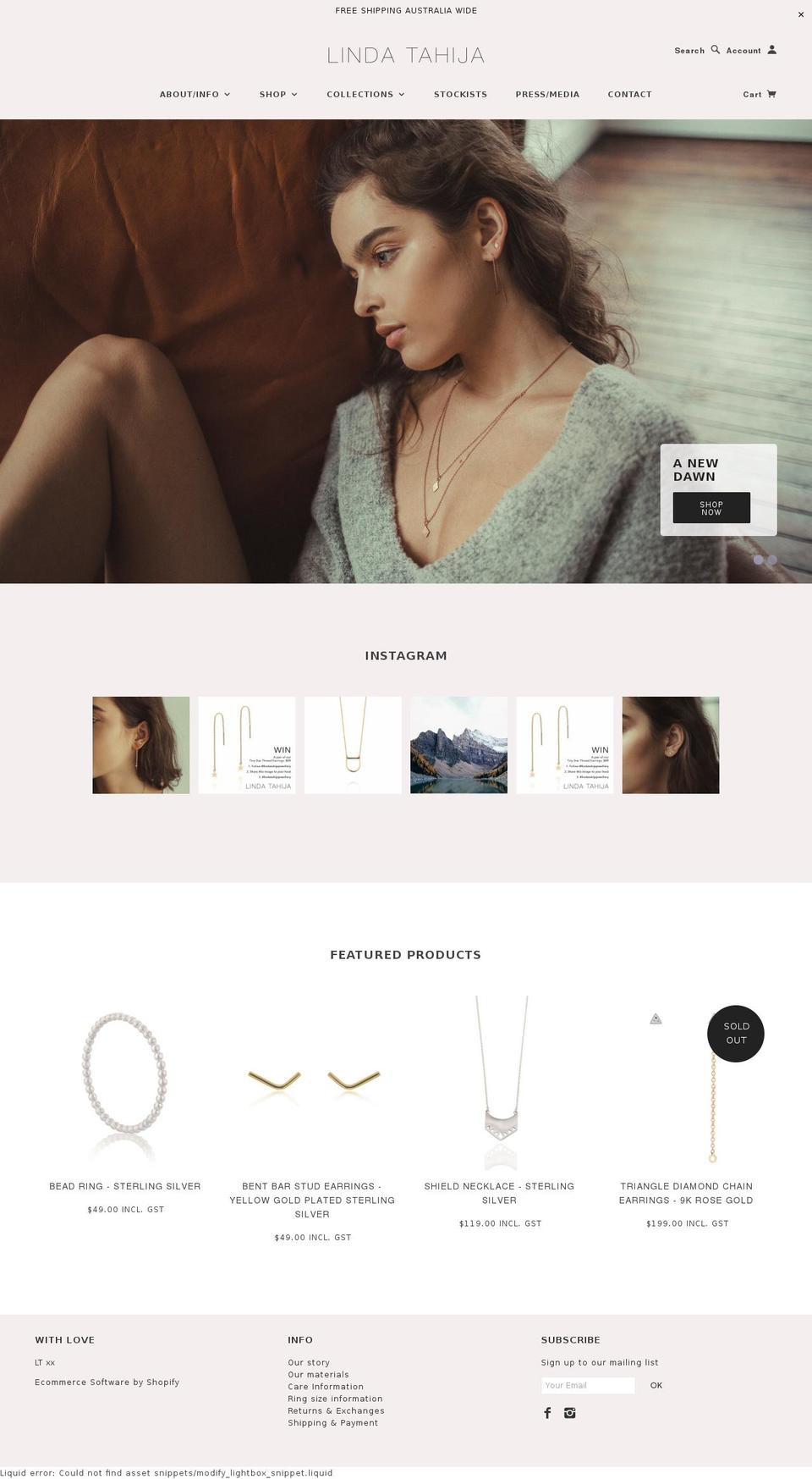 lindatahija.com shopify website screenshot