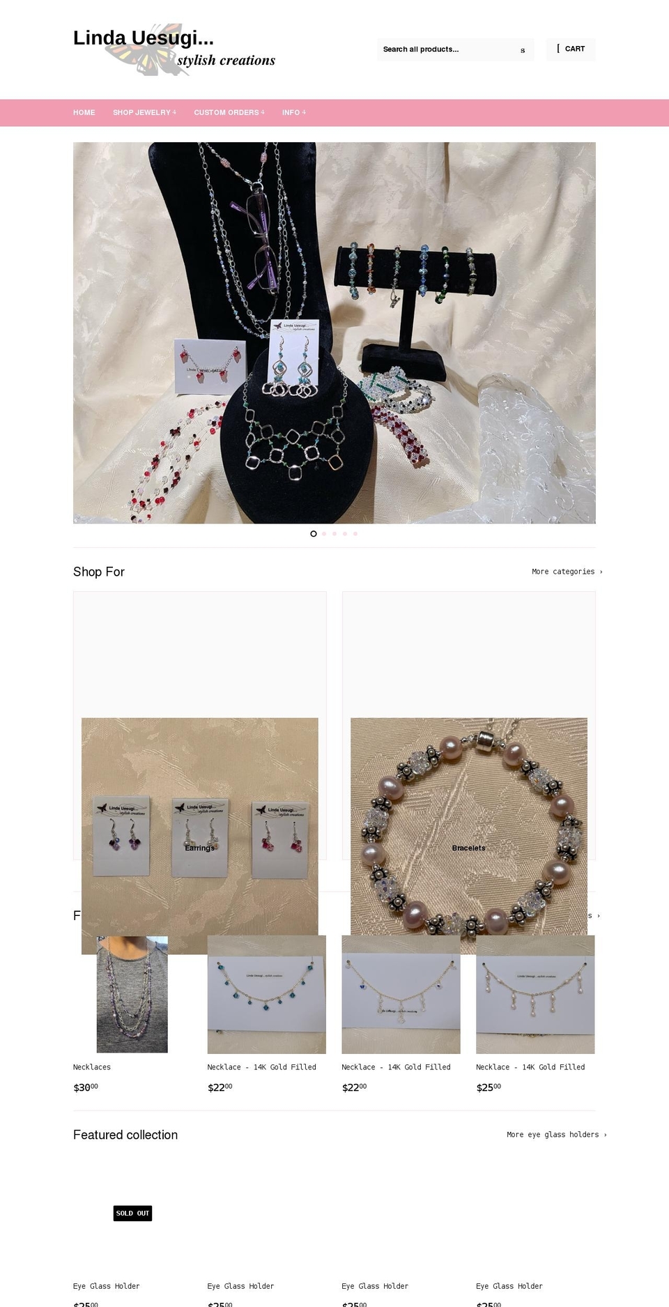 lindaustylishcreations.com shopify website screenshot