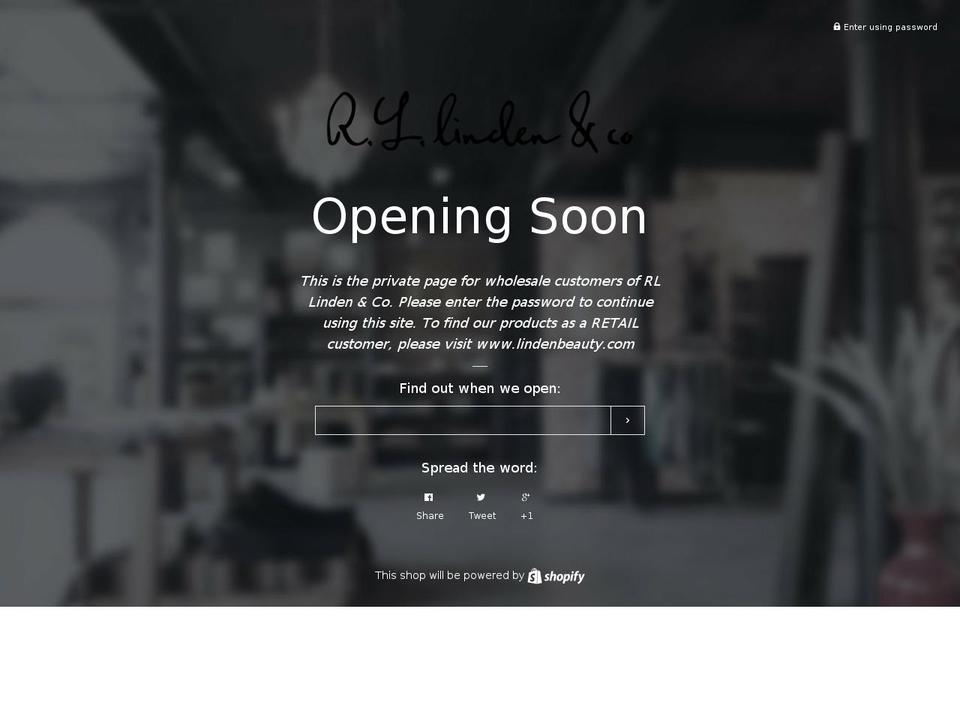 lindenbeautywholesale.com — Shopify storefront screenshot