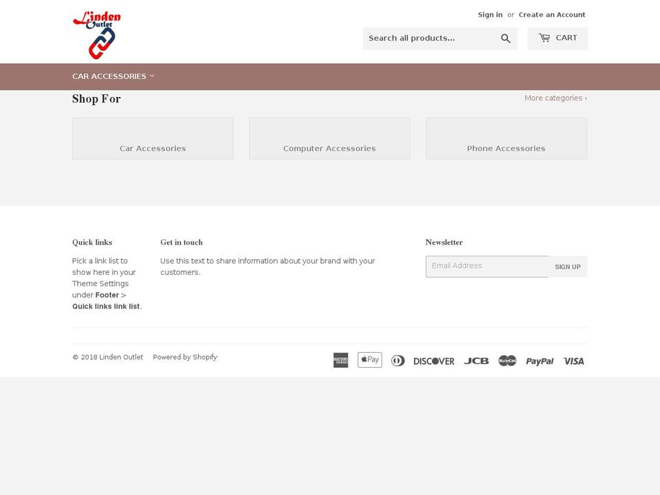lindenoutlet.com — Shopify storefront screenshot
